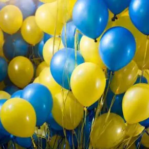 Ballonger i 65-delar Gul/Blå
