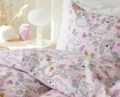 Bäddset 2-delar - Enhörning (rosa)