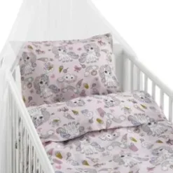 Bäddset Spjälsäng - Enhörning (rosa)