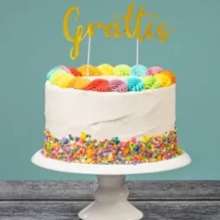 Cake topper - Grattis (Guld)