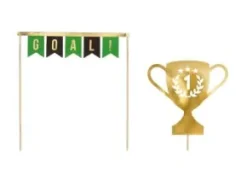 Cake topper i 2-pack pokal fotbollsbanner