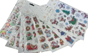 3D-klistermärken - Jultomten & vänner (Klassisk tomte/paket)