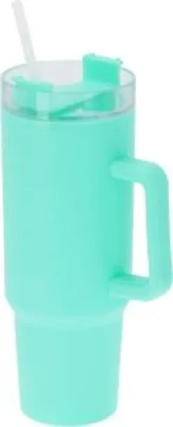 Drickmugg med sugrör (Grön)