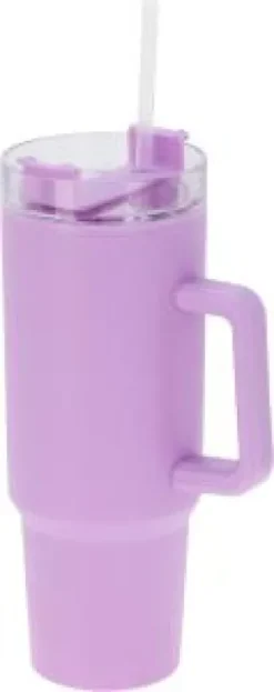 Drickmugg med sugrör (Lila)