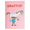 Födelsedagskort "Grattis" - Pippi Långstrump