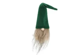 Flaskdekoration- Söt tomte med skägg (Grön)