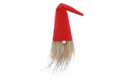 Flaskdekoration- Söt tomte med skägg (Röd)