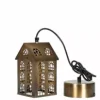 Fönsterlampa hus - antik mässing