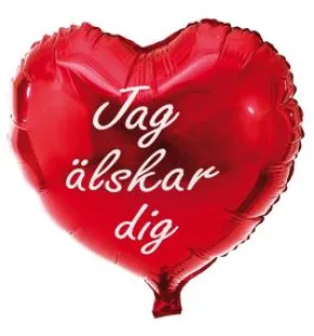 Folieballong Hjärta - Jag älskar dig