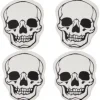 Glasunderlägg - Döskalle 4-pack (vit)