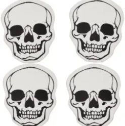 Glasunderlägg - Döskalle 4-pack (vit)