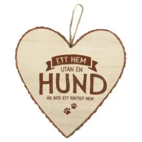 Hängande trähjärta - Ett hem utan en hund...