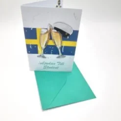 Inbjudningskort - Student/champagneglas