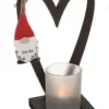 Ljushållare i trä med tomte - God Jul (Svart)