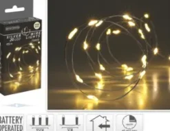 Ljusslinga Silvertråd 20-LED med timer