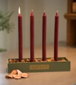 Ljusstake grön "ADVENT"