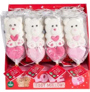 Marshmallowklubba - Nalle med hjärta 60g