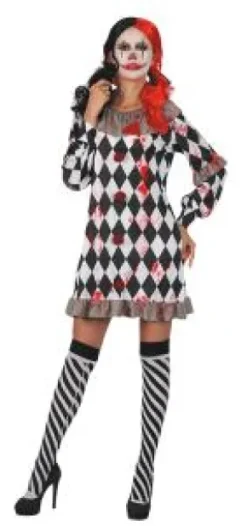 Maskeraddräkt Creepy Clown Girl