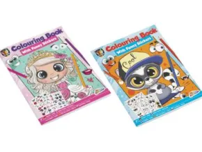 Målarbok med stickers Rosa