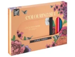 Målarset med bok & pennor "Floral Garden"