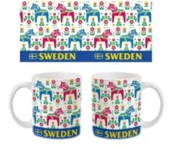 Mugg med dalahästar