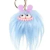 Nyckelring - Pompom-monster (Ljusblå)