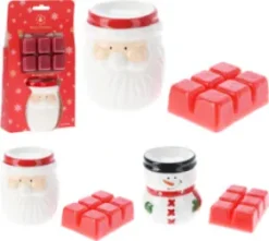 Oljebrännare med vax - Jul (Snögubbe)