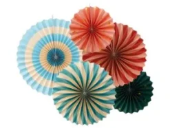 Pappersrosetter i 5-pack - Cirkus