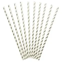 Papperssugrör 10-pack - Silver
