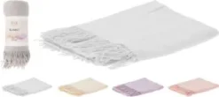 Pläd med fransar (Beige)