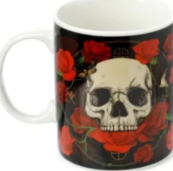 Porslinsmugg Skulls & Roses