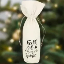 Presentpåse för flaska "Full of Christmas spirit"