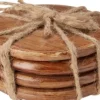 Runda glasunderlägg i trä 4-pack