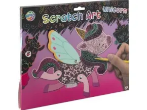 Scratch Art konstverk (Unicorn)