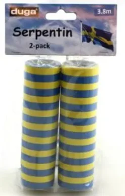 Serpentiner 2-pack - Gul/Blå