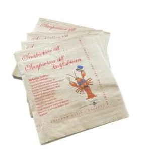 Servetter 20-pack - Snapsvisor kräftskiva