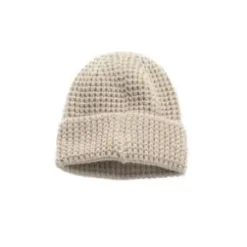 Stickad mössa - Beige