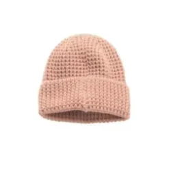 Stickad mössa - Rosa