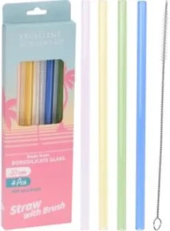 Sugrör i borosilikat 4-pack