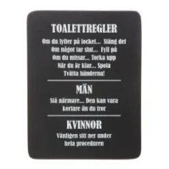 Tavla - Toalettregler för män vs kvinnor
