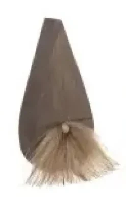 Tomte i trä med skägg (Grå)