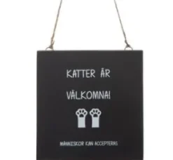 Trätavla - Katter är välkomna