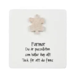 Trätavla med pusselbit - Farmor