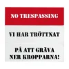 Trätavla - NO TRESPASSING