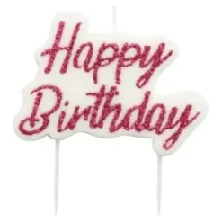 Tårtljus - Happy Birthday (Rosa)