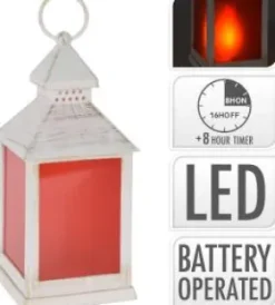 Vit lykta med LED