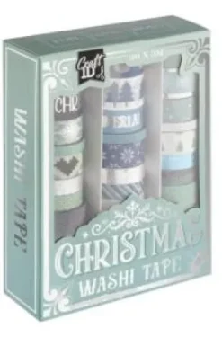 Washi Tape 36 rullar - Julmotiv (Blå)